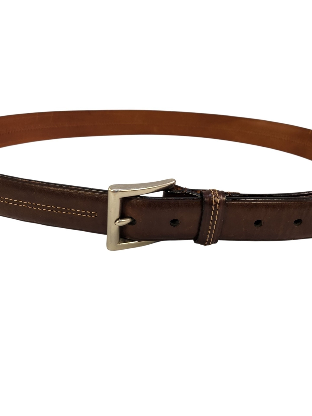 ITALIAN COACH MEN BELT BUCKLE BROWN LEATHER SIZE 38"/95CM